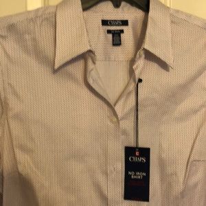 Button down ,  black and red poka dot blouse